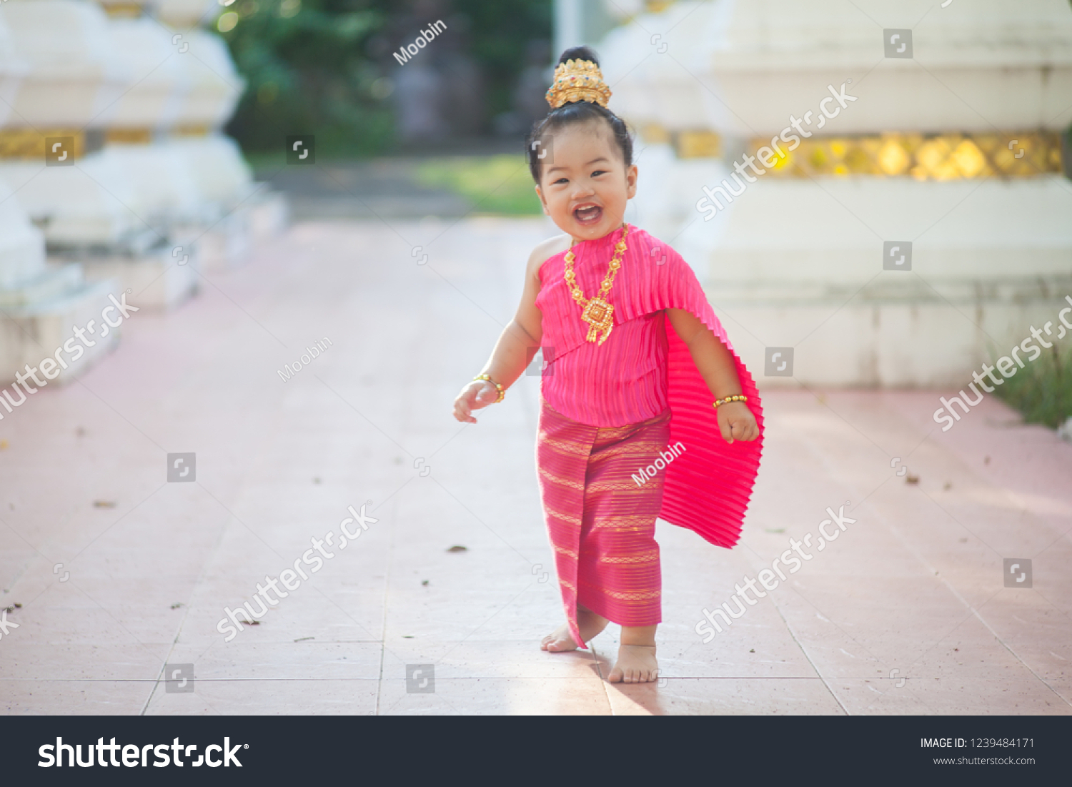 cute baby girl in traditional dress