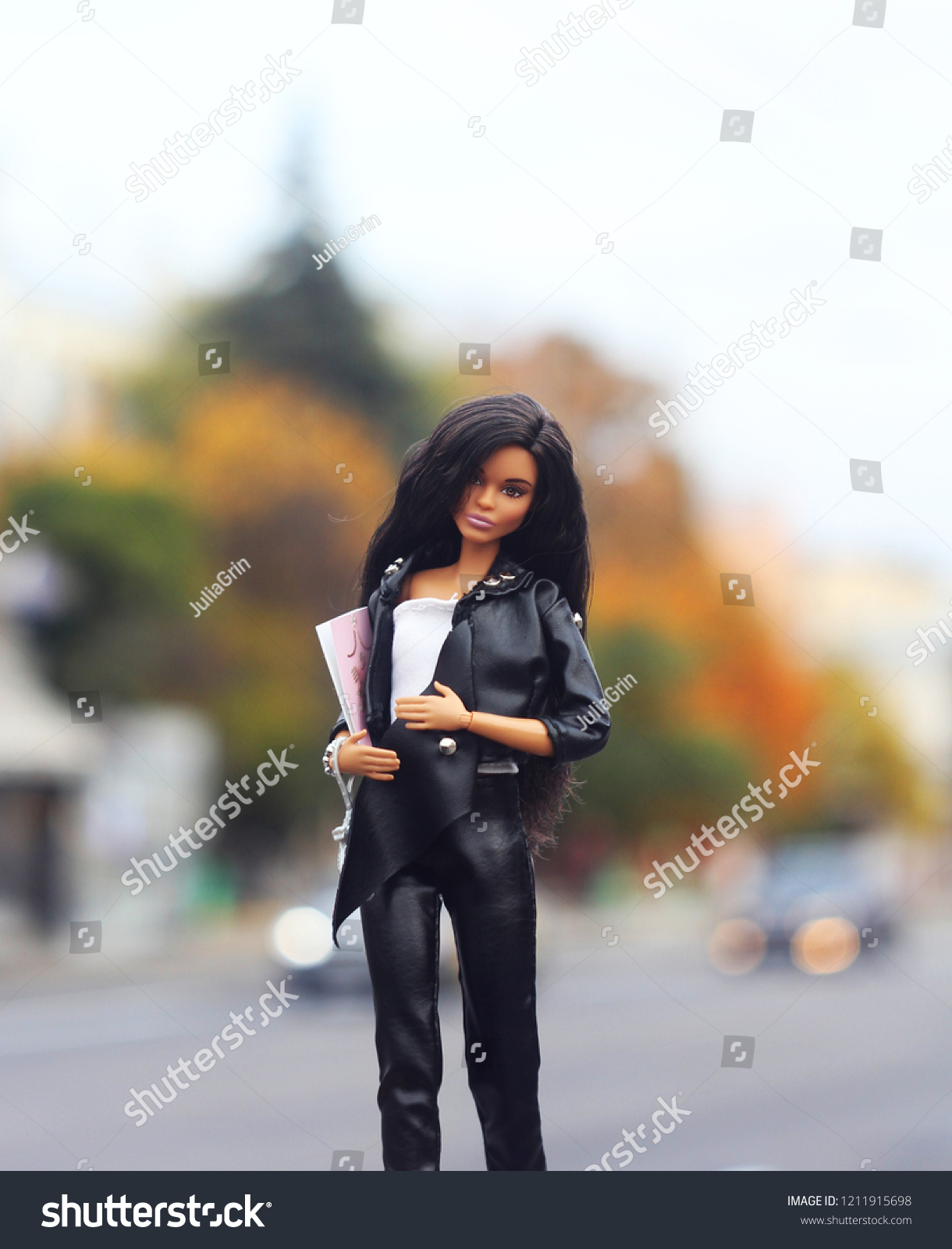 Beautiful Darkskinned Doll Black Hair Leather Stockfoto Jetzt Bearbeiten 1211915698
