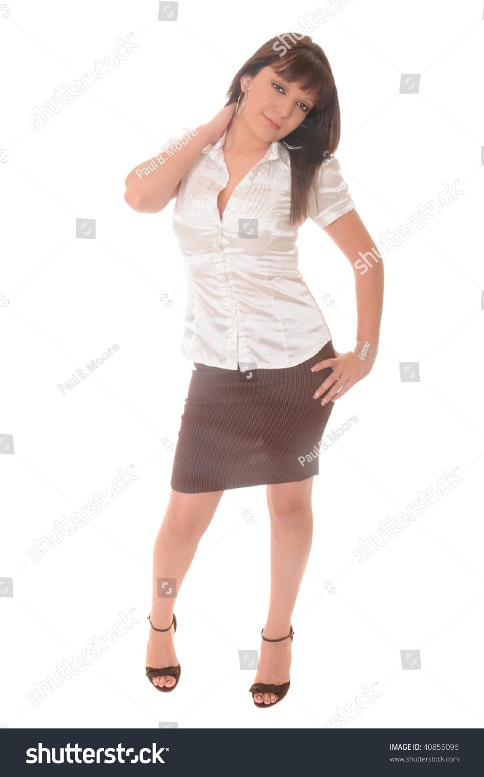A Beautiful Latina Girl Isolated Over White A Beautiful Latina Girl Isolated Over White