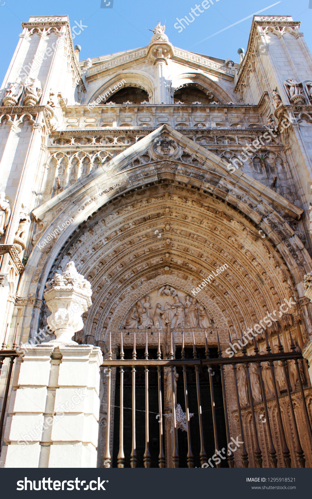 Beautiful Splendid Catholic Church Entrance Town Stock Photo Edit