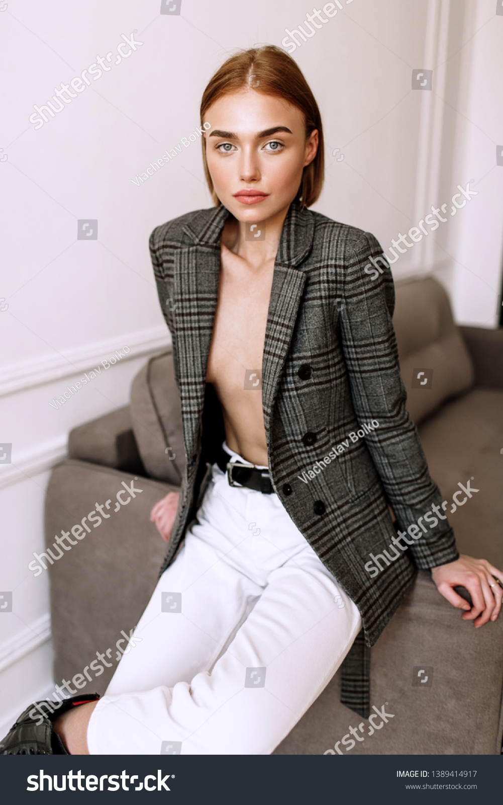 Beautiful Sweet Girl Dressed On Naked Stock Image Download Now