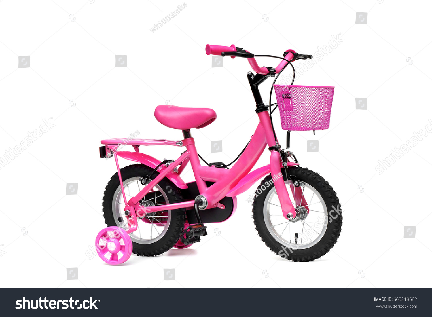 pink bike with training wheels