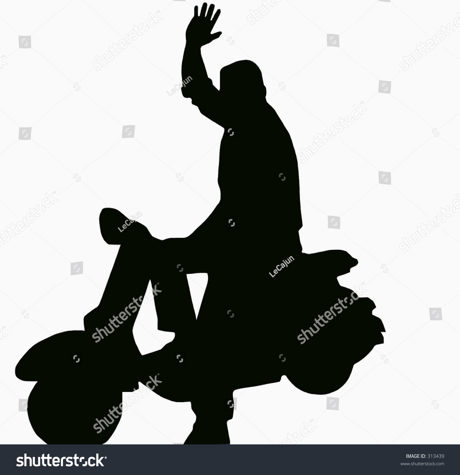 A Black Silhouette Of A Scooter Rider Stock Photo 313439 : Shutterstock