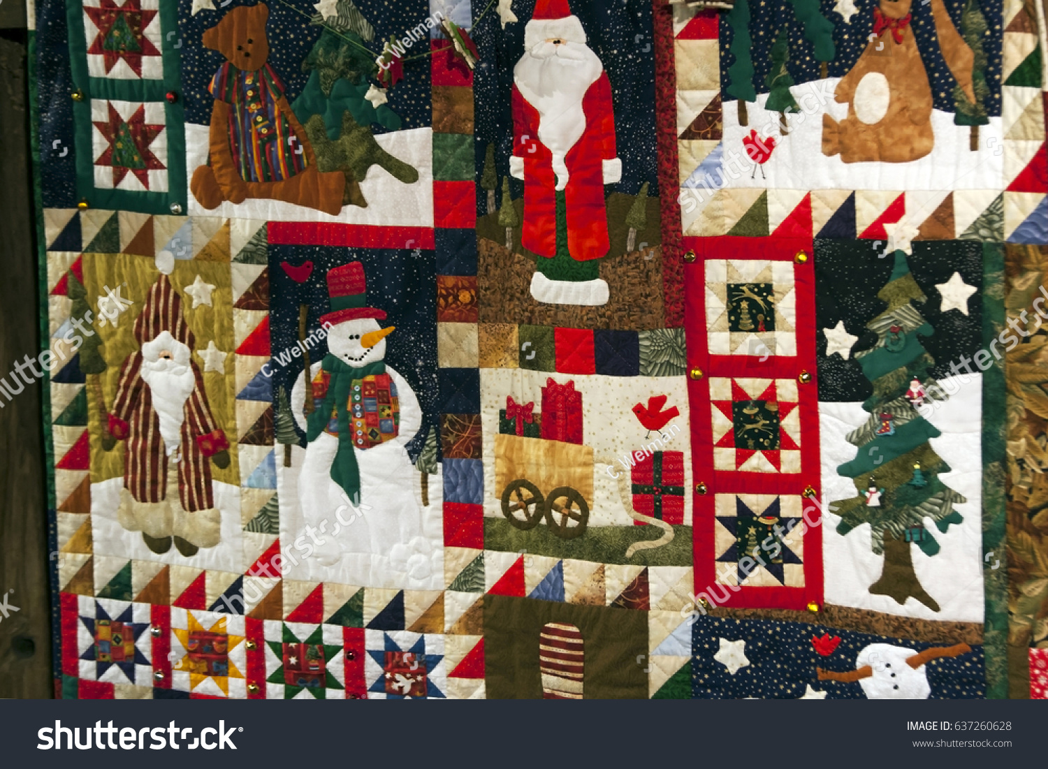 Blanket Christmas Quilts Stock Photo Edit Now 637260628