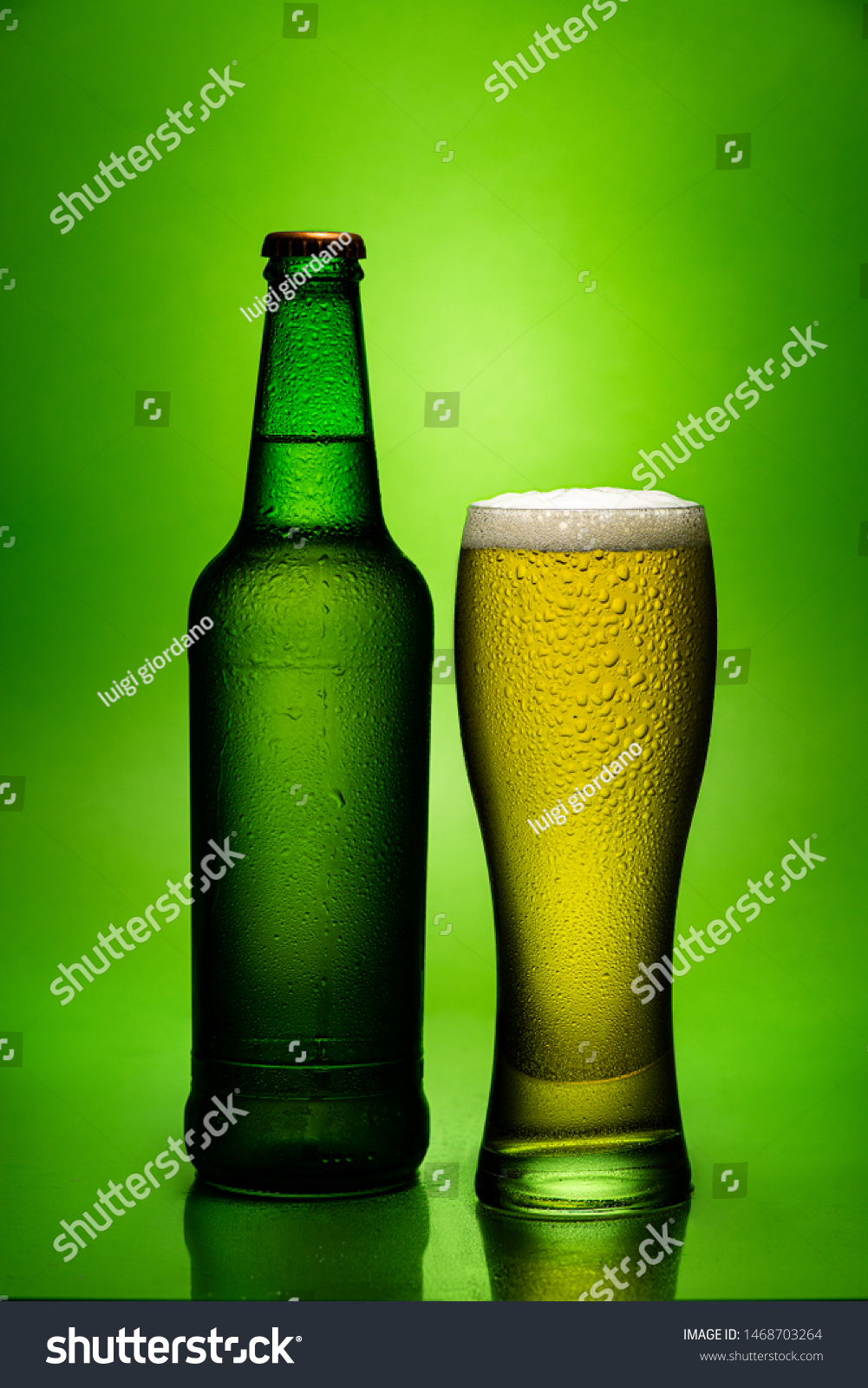 Download Bottle Condensation Glass Full Fresh Beer Stock Photo Edit Now 1468703264 Yellowimages Mockups