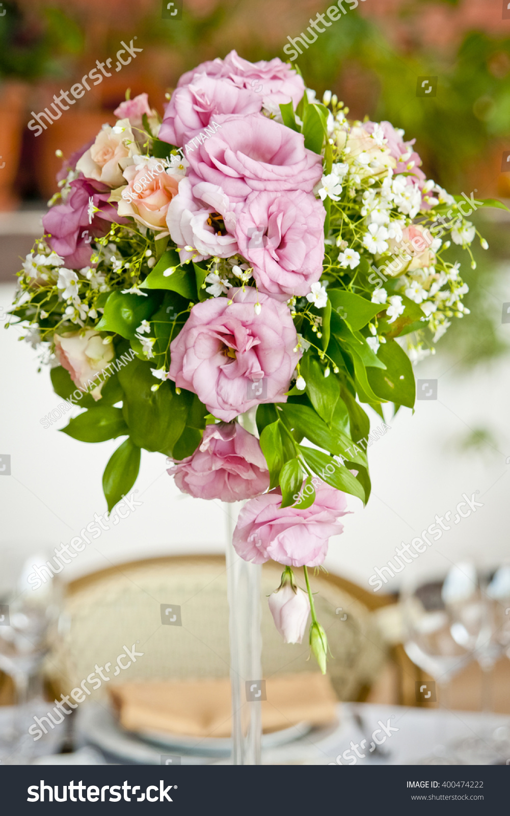 Bouquet Pale Pink Flowers Wedding Decoration Nature Interiors