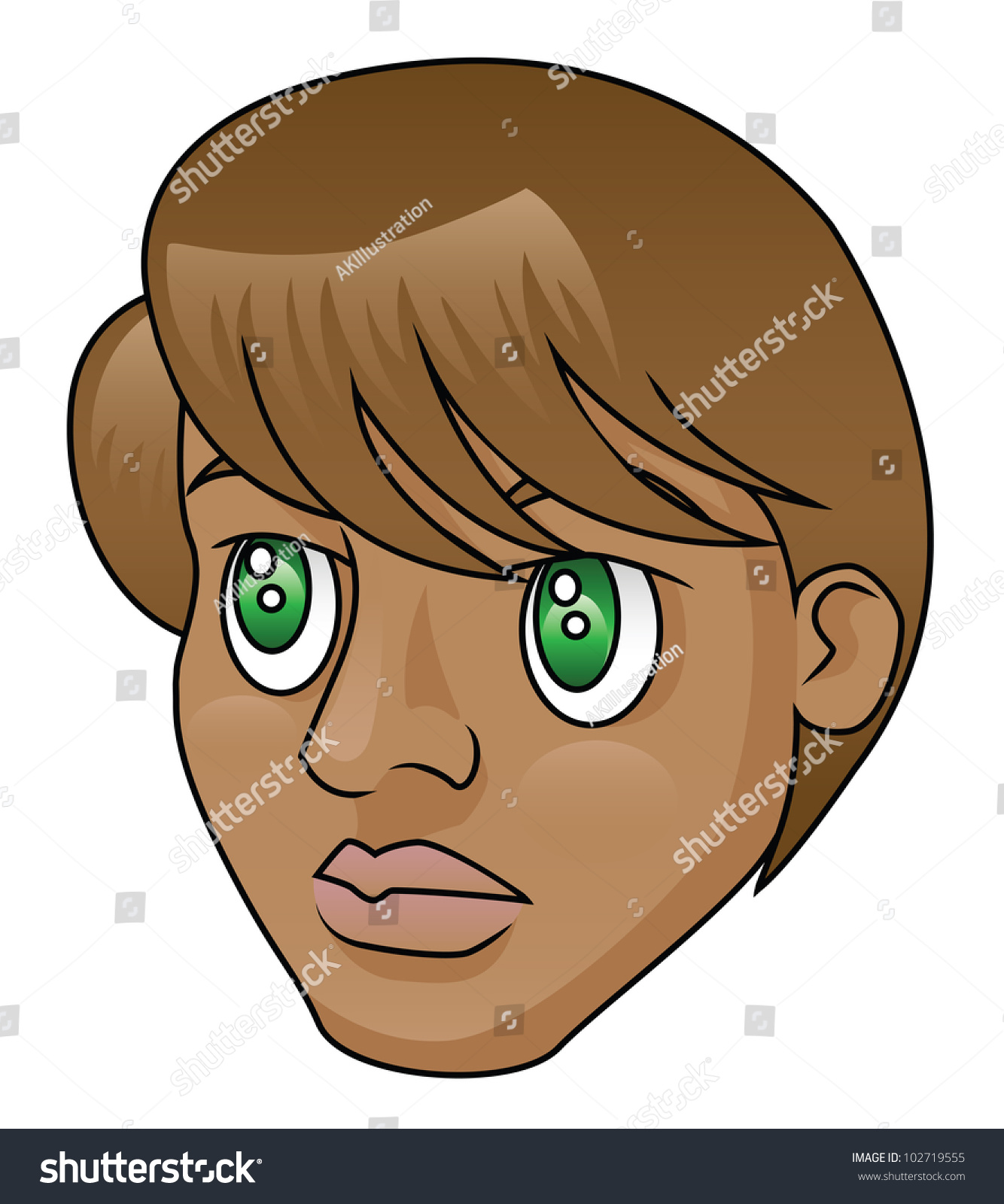 A Boy With A Neutral Expression. Raster. Stock Photo 102719555 ...