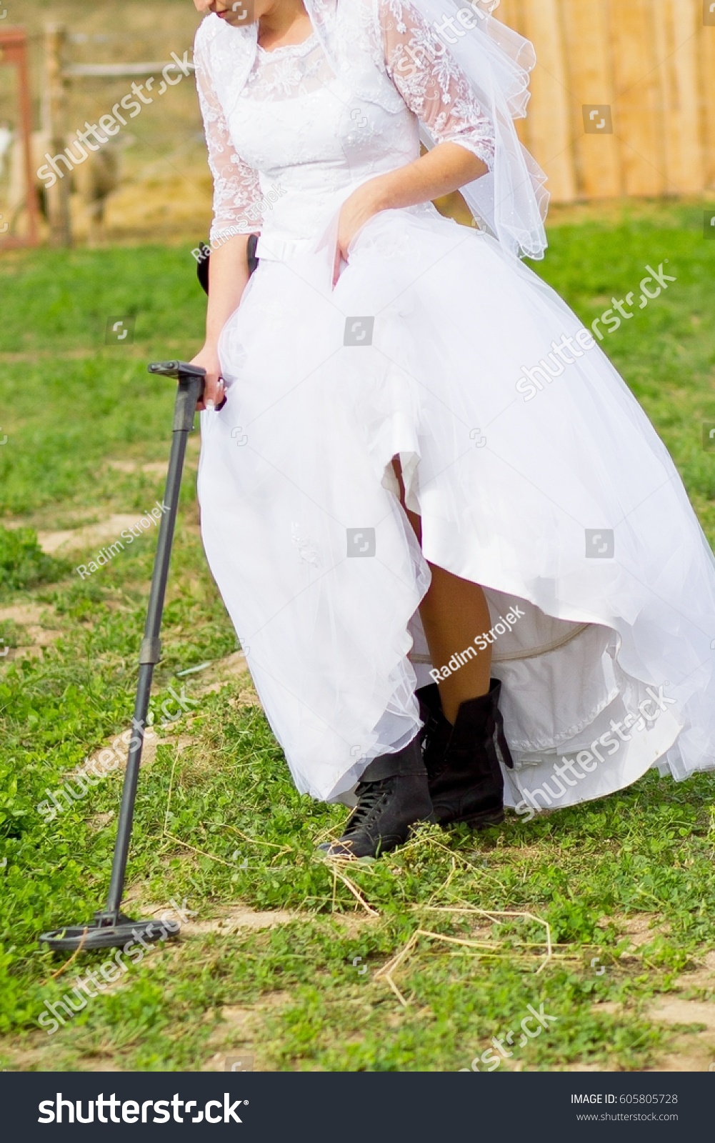 wedding dress with combat boots