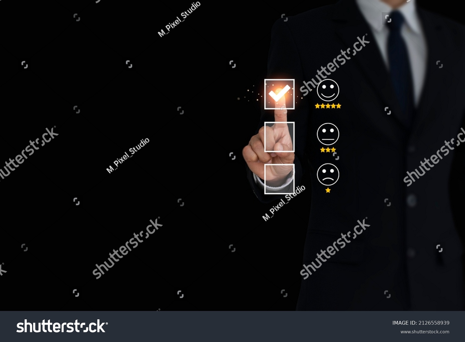 Businessman Wearing Black Suit Standing On Stock Photo (Edit Now ...