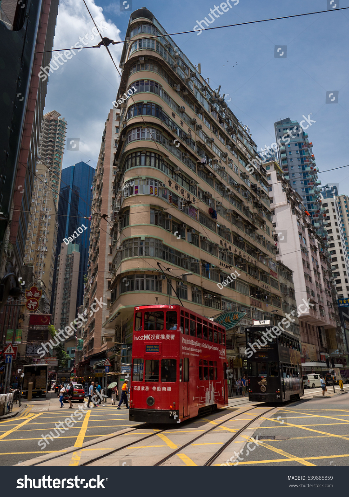 Busy Crossroad Wan Chai Johnston Rd Stock Photo Edit Now