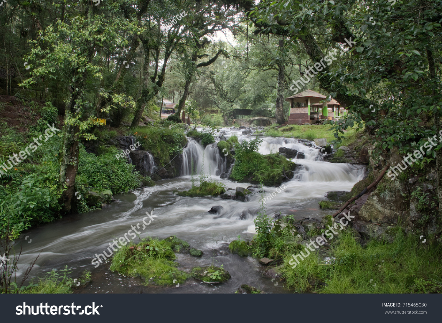 Cabin Near Creek Woods Stock Photo Edit Now 715465030