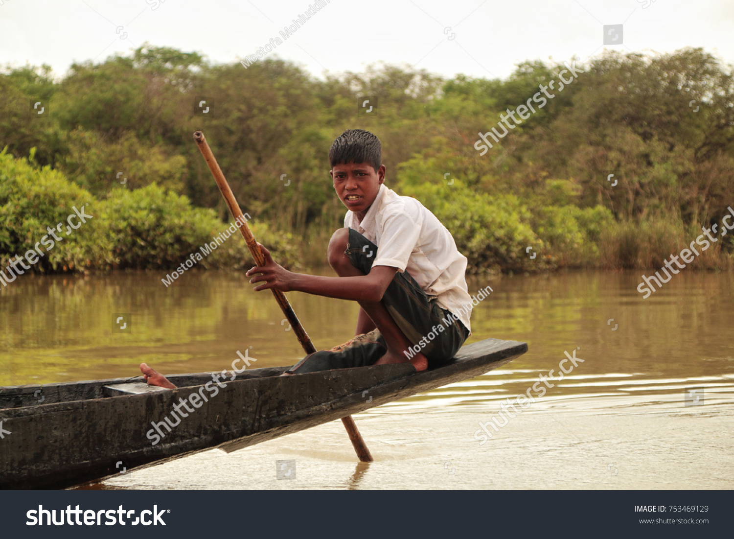 Candid Portrait Boat Boy Swamp Forest Stock Photo 753469129 | Shutterstock