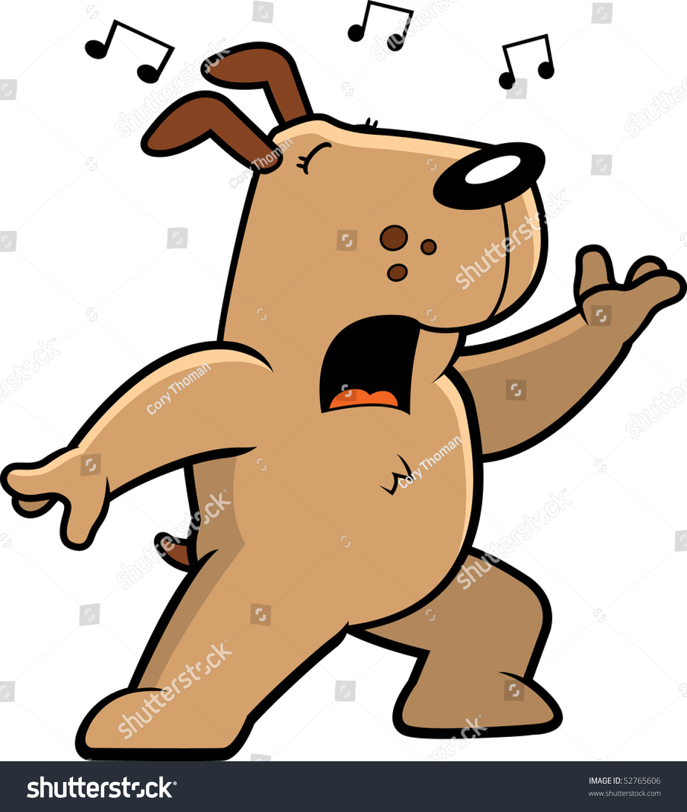 Cartoon Dog Standing Singing Song Stock Illustration 52765606 ...