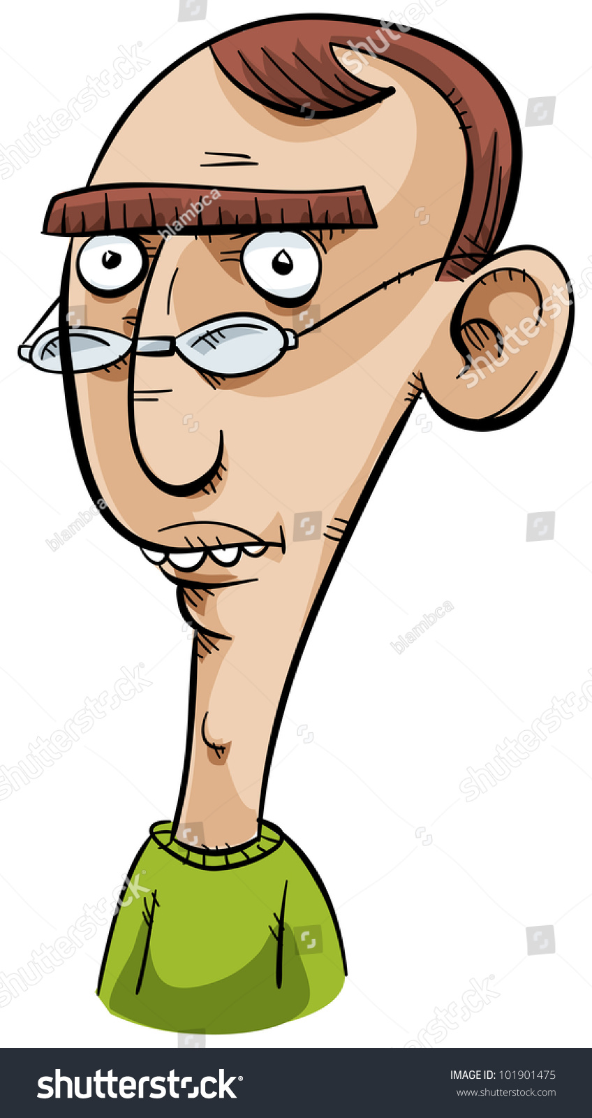 Cartoon Nerd Unibrow Specs Stock Illustration 101901475 - Shutterstock