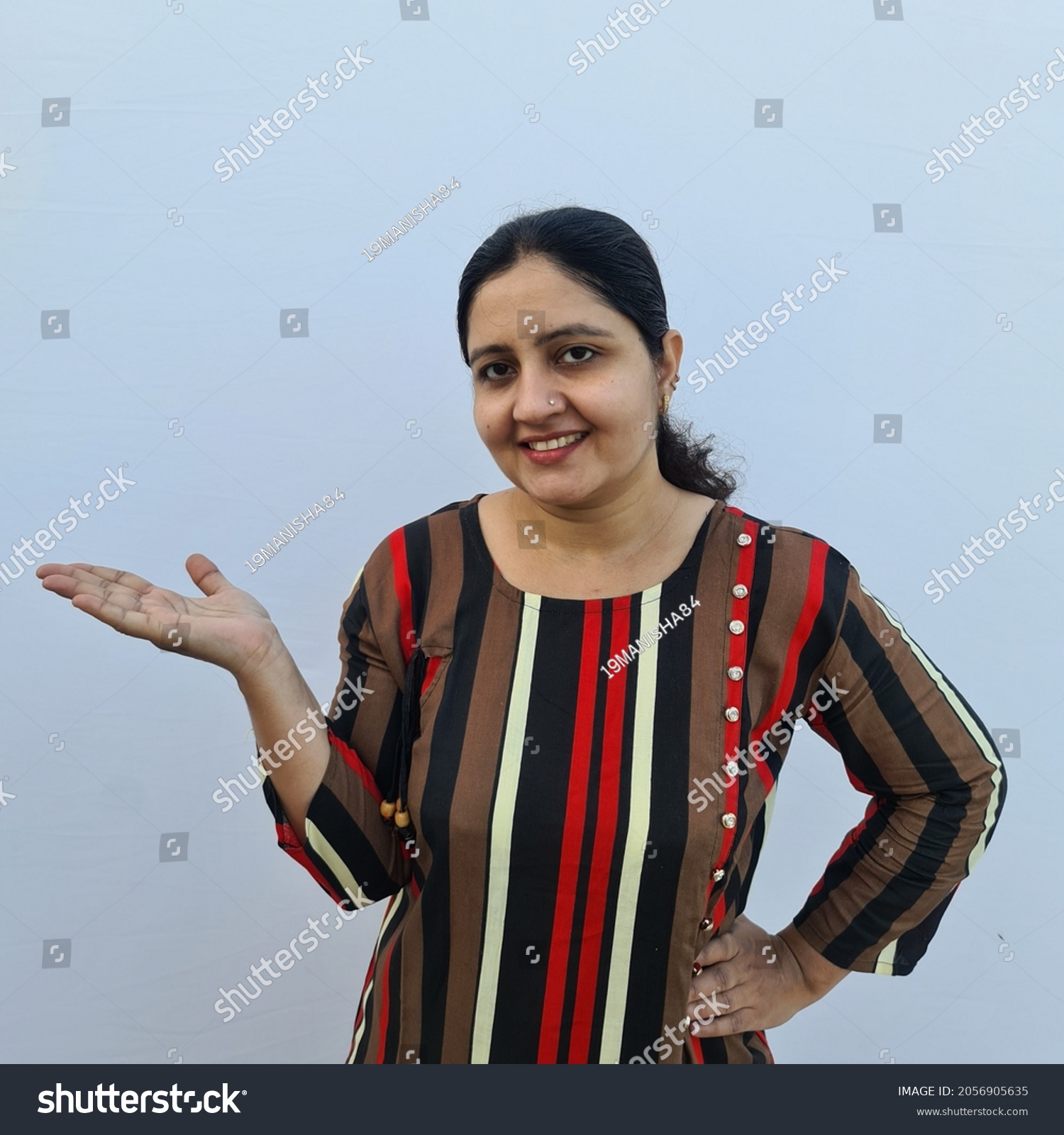 Cheerful Confident Young Indian Woman Posing Stock Photo 2056905635 ...