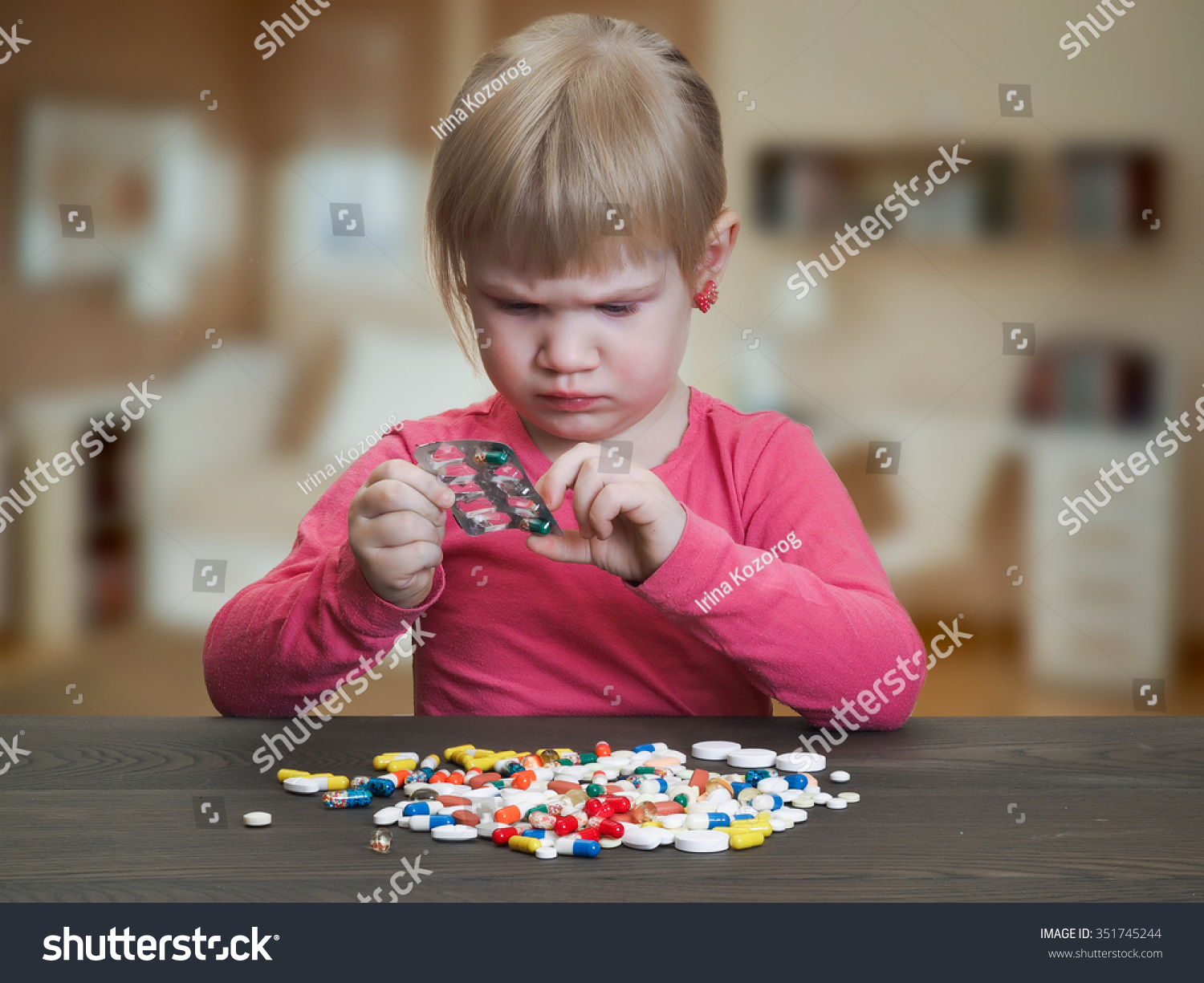 Child Plays Pills Girl Gets Pill Stock Photo 351745244 - Shutterstock