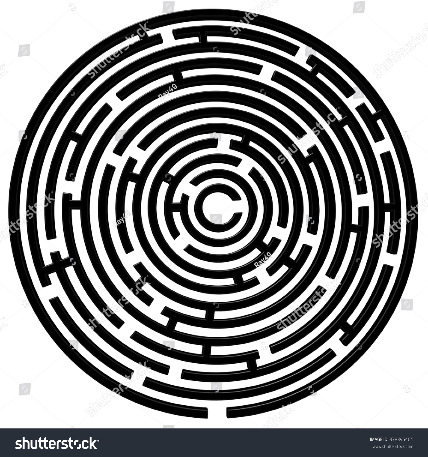 circular maze black isolated on white stock illustration circular maze design