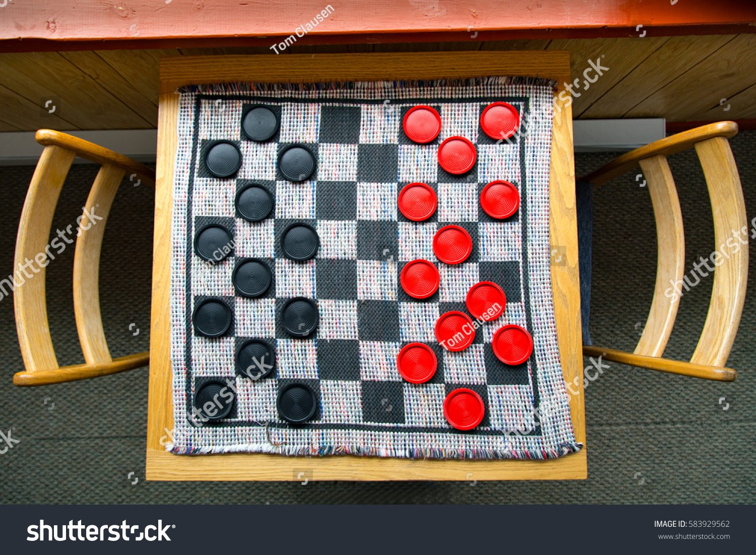 Classic Board Game Checkers Red Black Stock Photo Edit Now