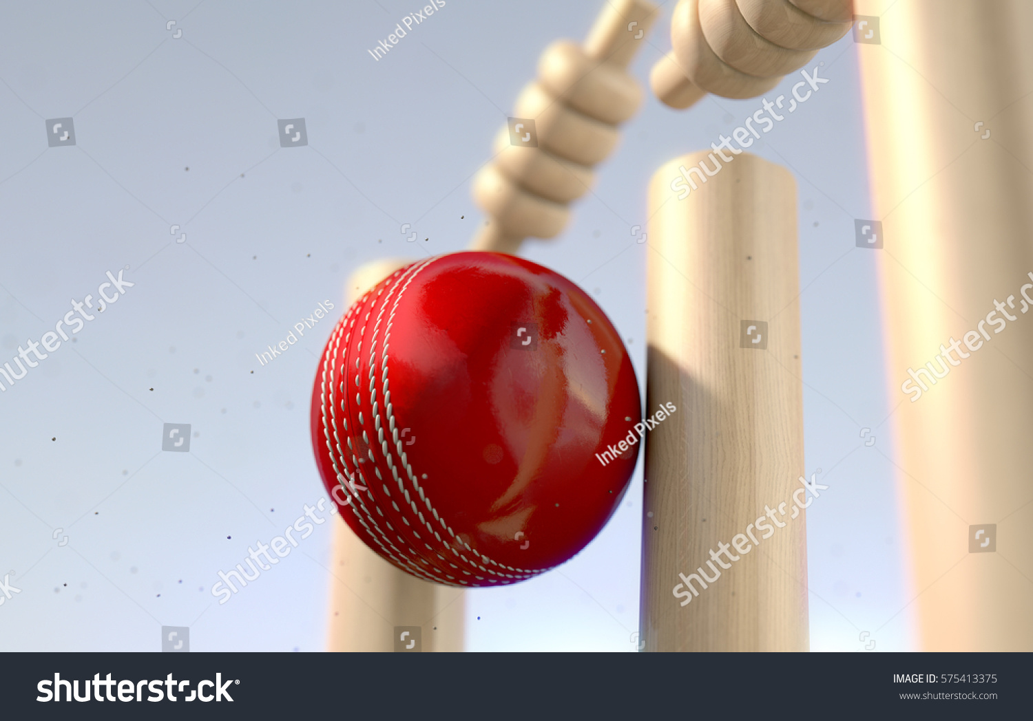 Close Red Leather Stitched Cricket Ball Stock Illustration 575413375 ...