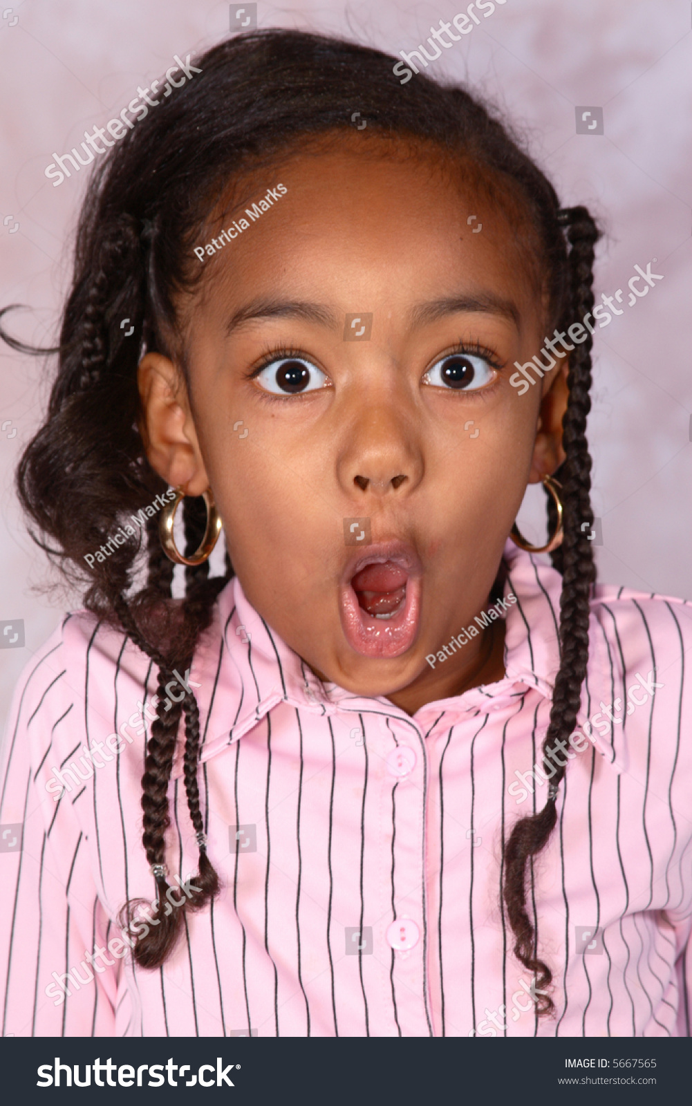 Closeup Young Girl Pretending Be Very Stock Photo 5667565 - Shutterstock