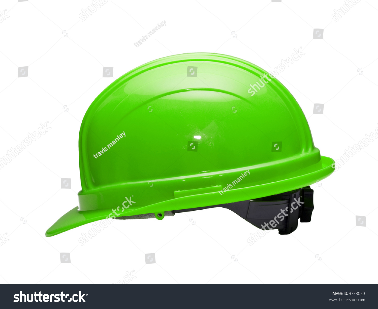 A Close Up On A Green Hard Hat Isolated On A White Background. Stock ...