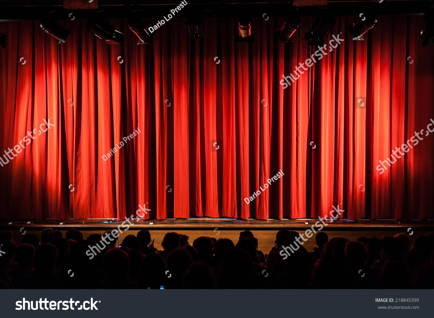 Closed Red Stage Curtain Small Theater Stock Photo 218845399 | Shutterstock