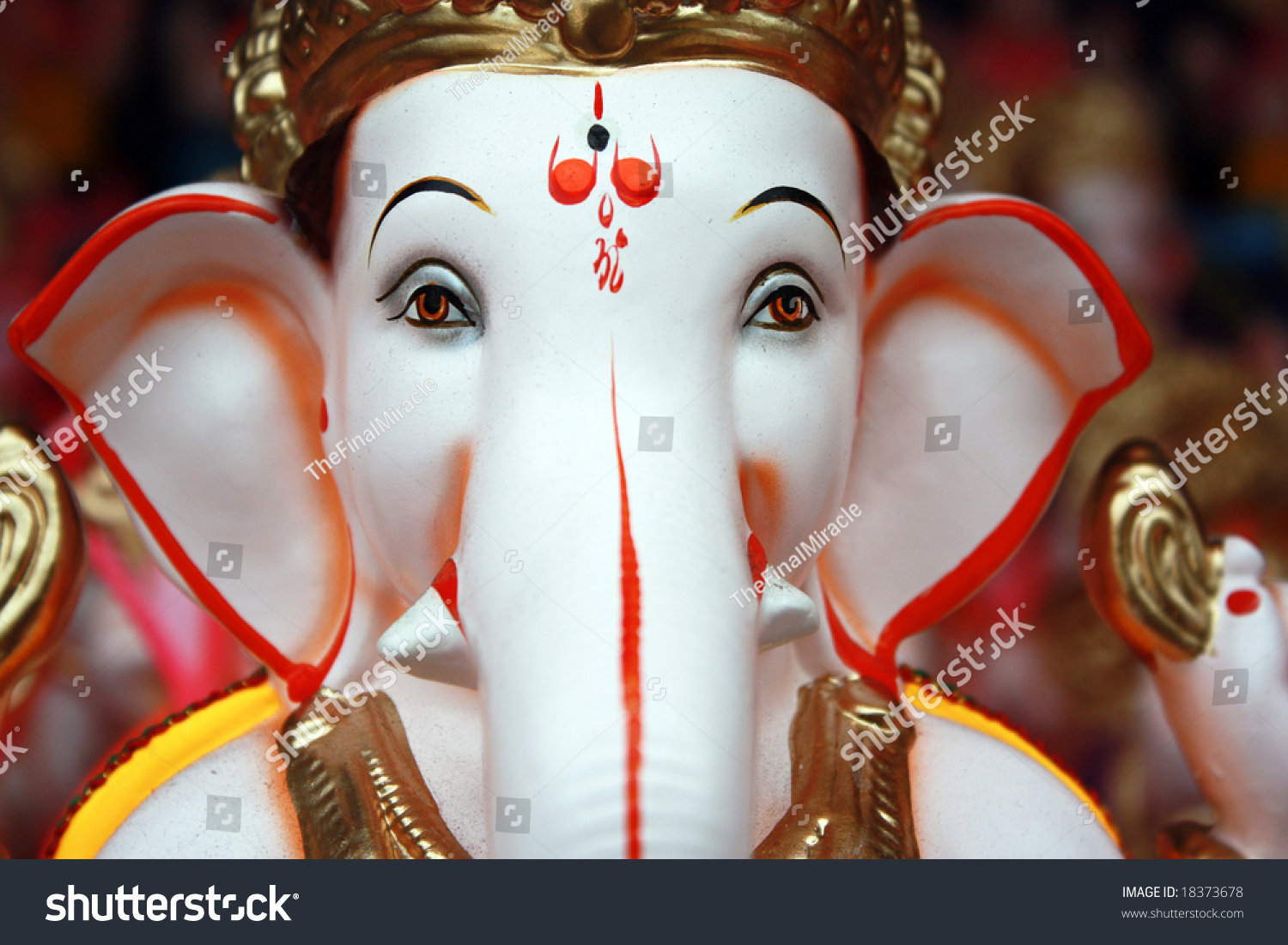 Closeup Portrait Face Lord Ganesha Idol Stock Photo 18373678 - Shutterstock