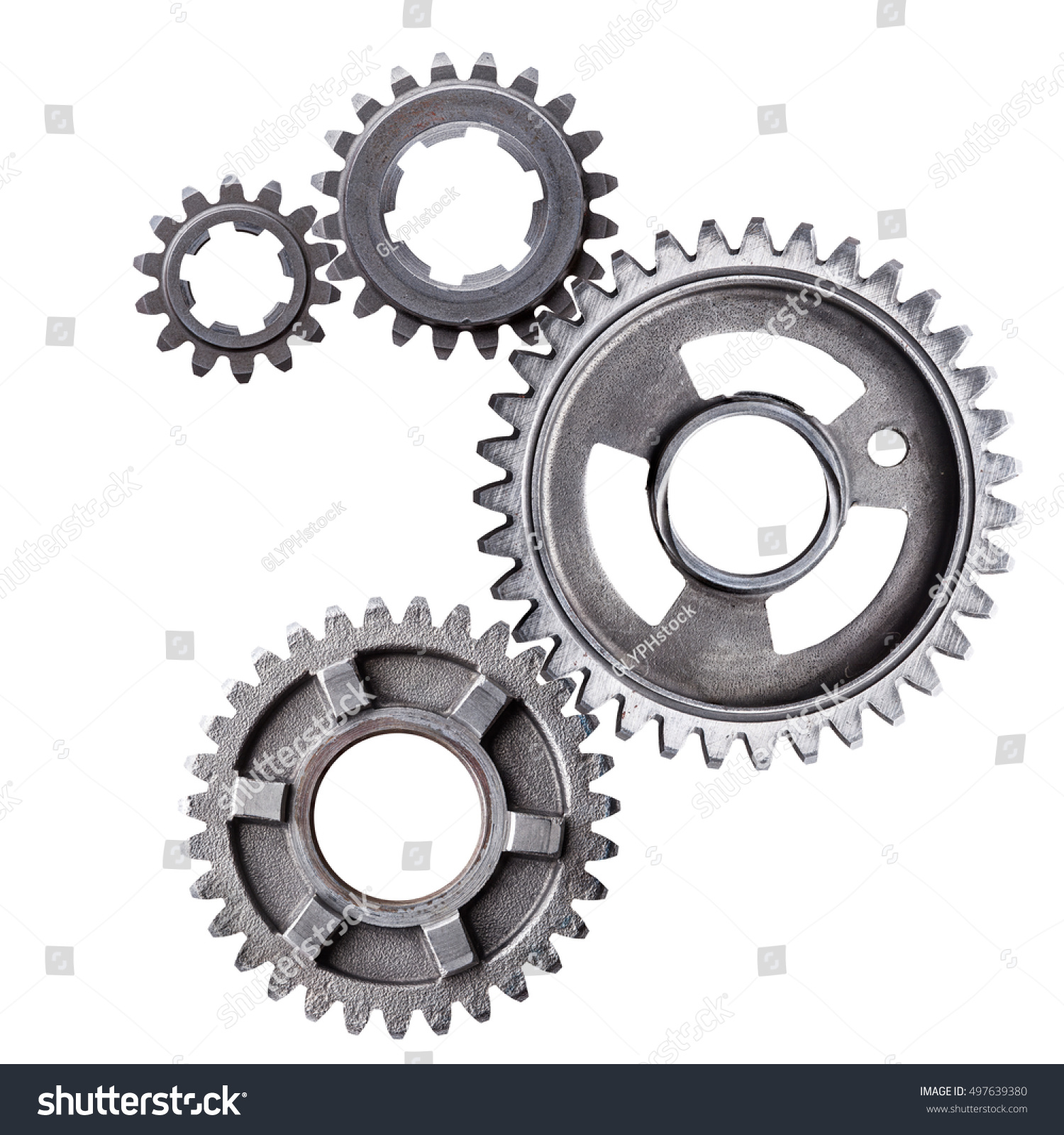 Cluster Interlocking Metal Gears Isolated On Stock Photo (Edit Now ...