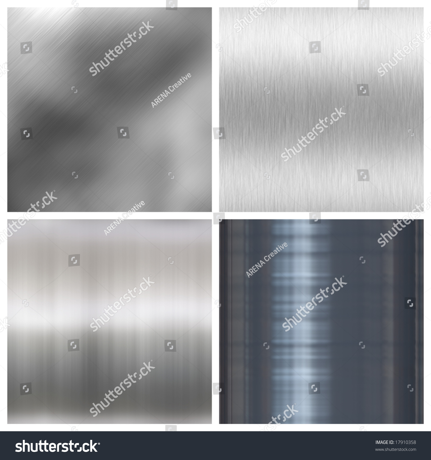 A Collection Of Four Different Brushed Aluminum Textures. The Lower Two ...