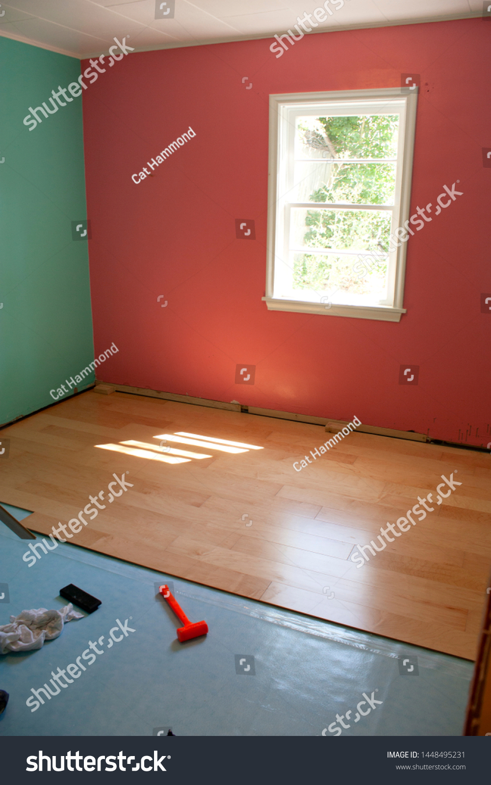 Colorful Bedroom Process Being Remodeled New Stock Photo Edit Now