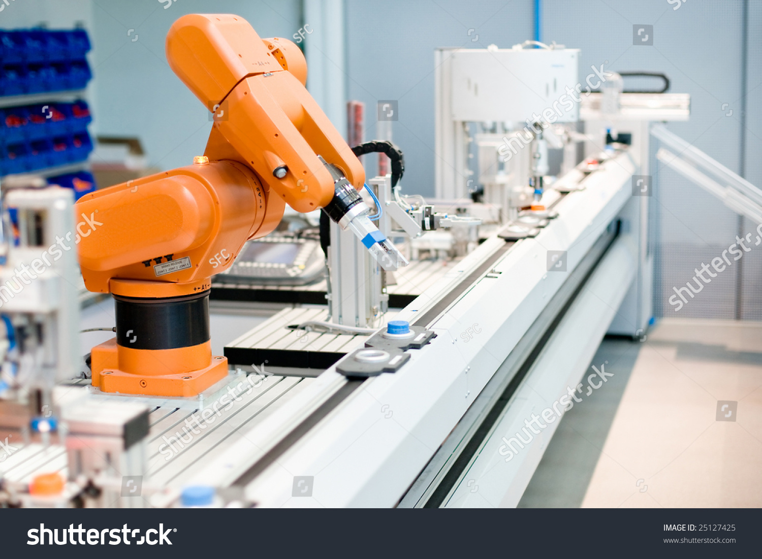 Computer Controlled Automated Manufacturing Process Stock Photo