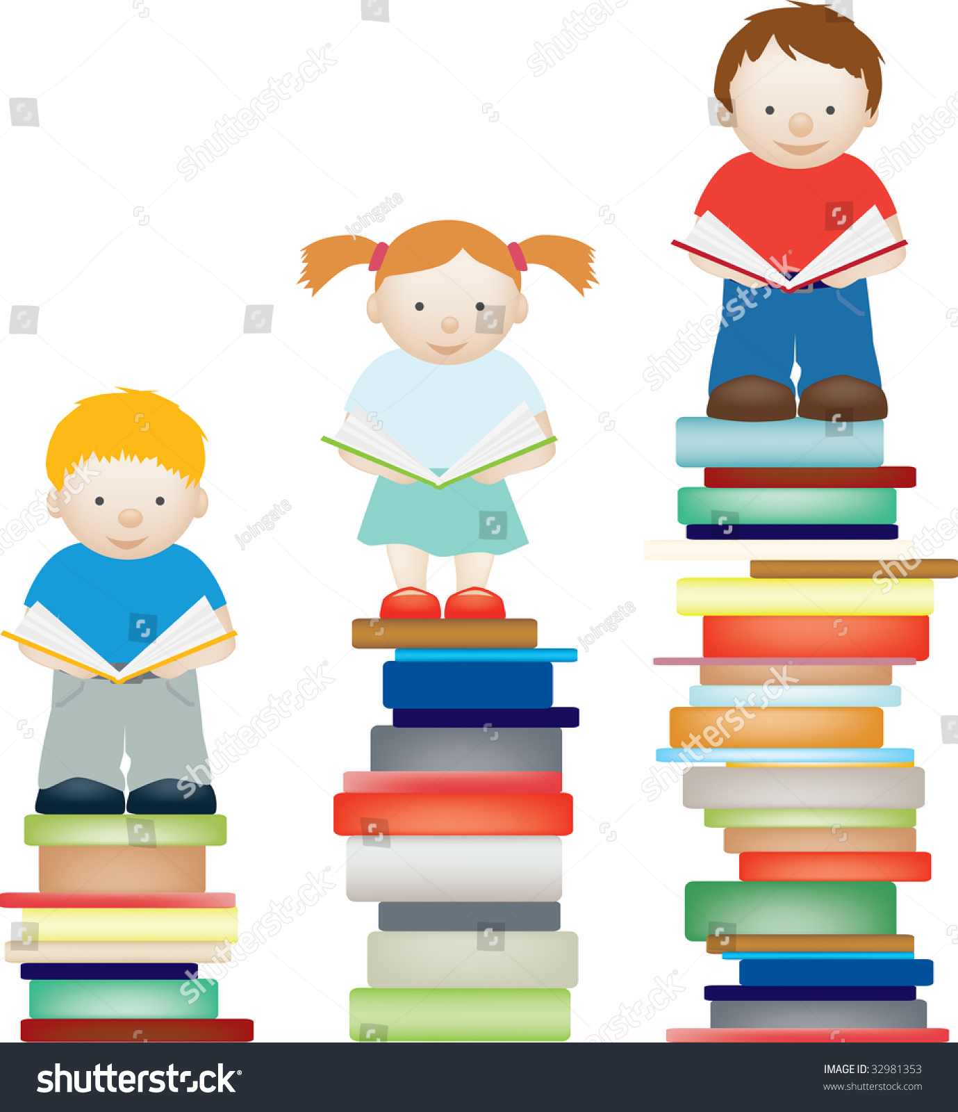 A Concept Illustration Of Children Improving By Reading - 32981353 ...