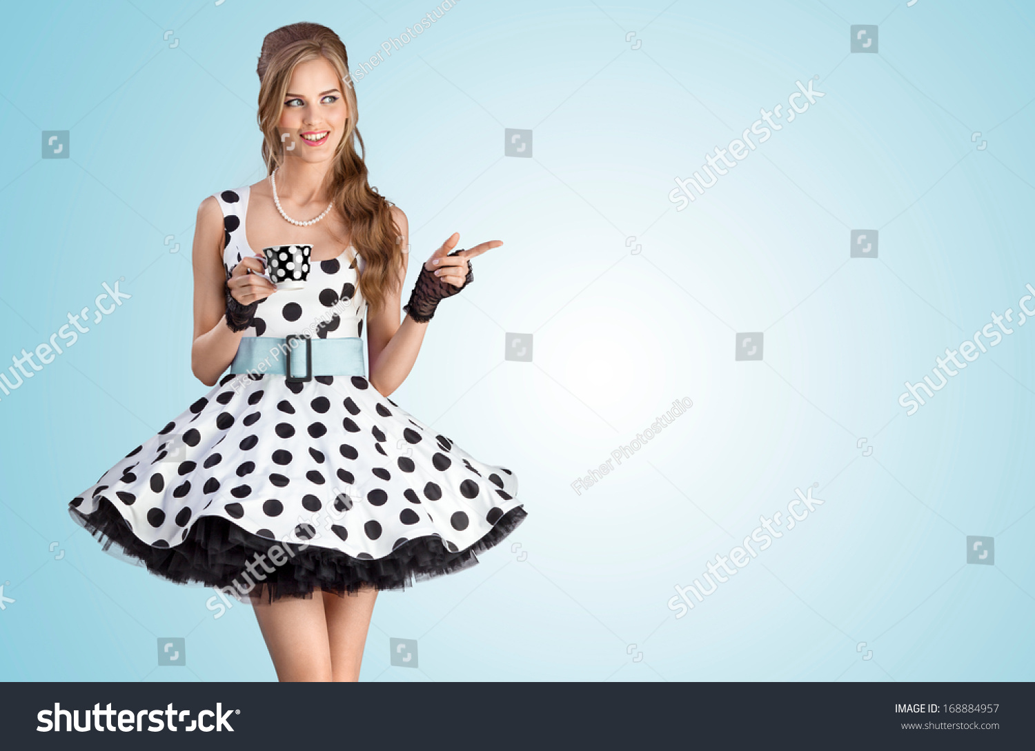 pin up girl polka dot dress