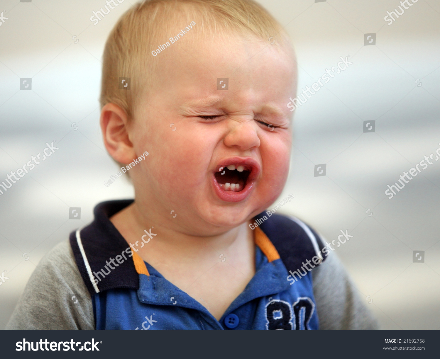 Crying One Year Old Baby Boy Stock Photo 21692758 - Shutterstock