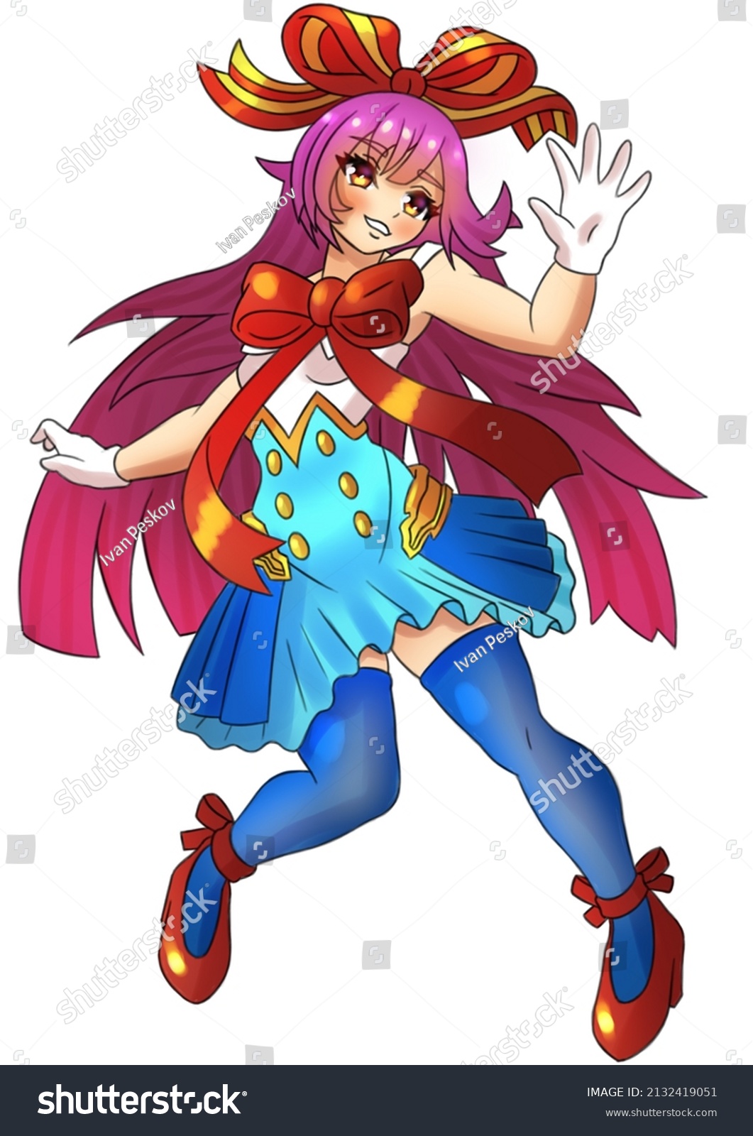 Cute Anime Manga Girl Pink Hair Stock Illustration 2132419051 Shutterstock 6152