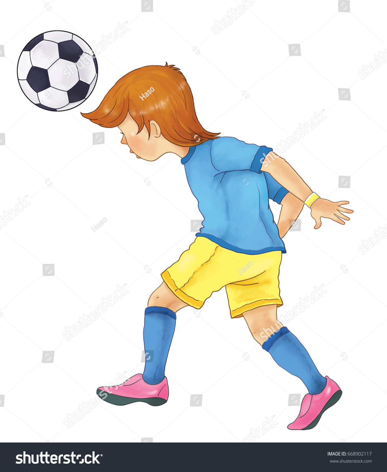 Cute Footballer Football Soccer Coloring Page Stock Illustration ...