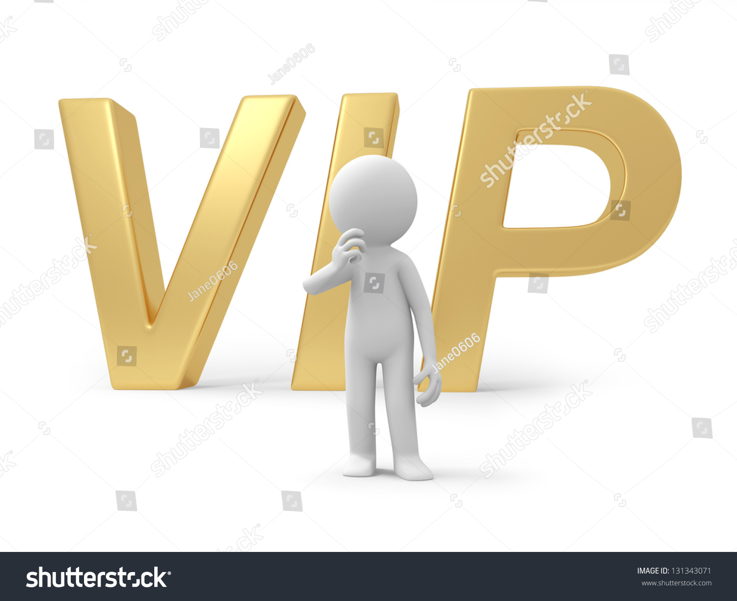 3d Person Thinking Back Vip Symbol Stock Illustration 131343071 ...