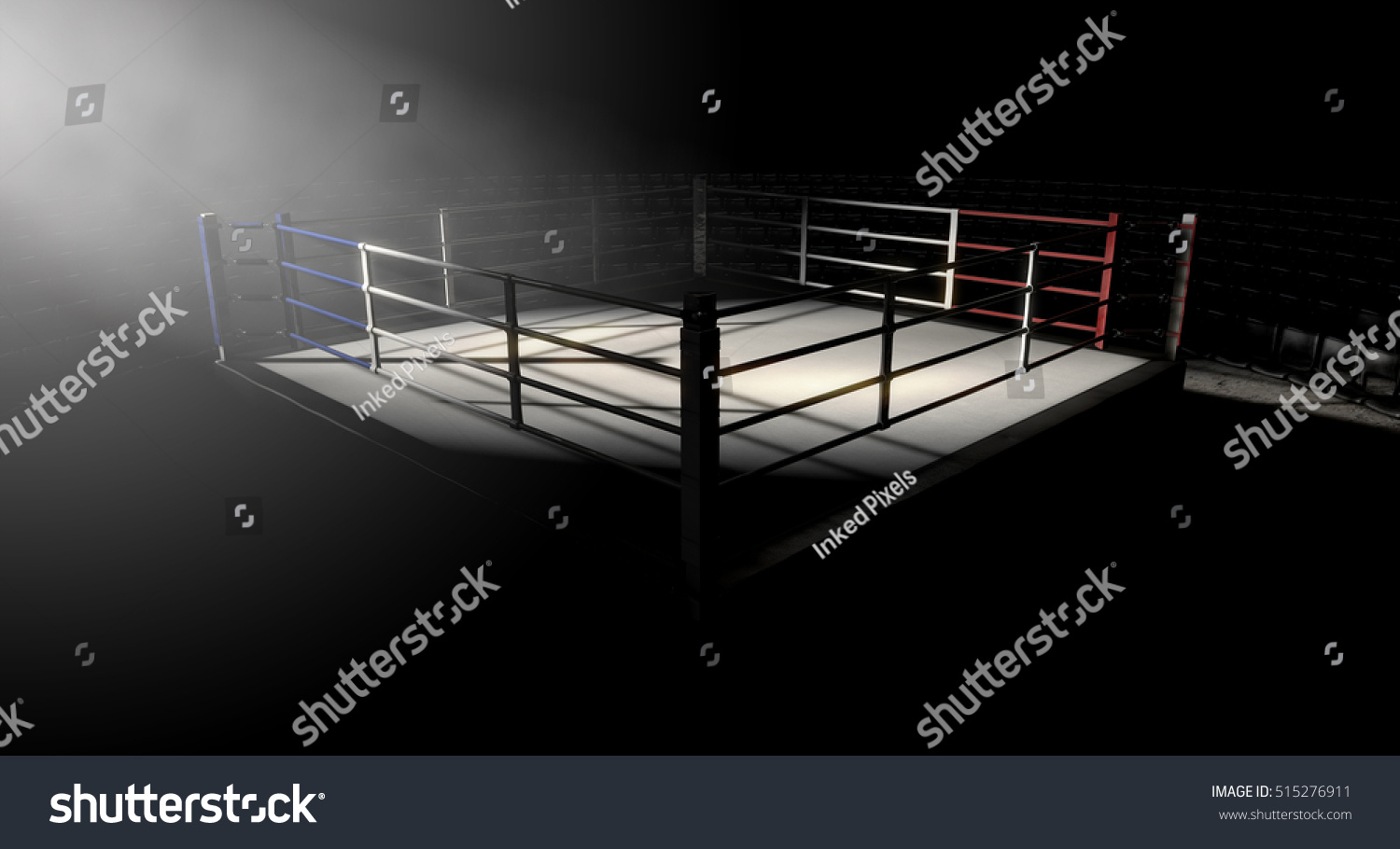 3d Render Modern Boxing Ring Blue Illustration Libre De Droits ...