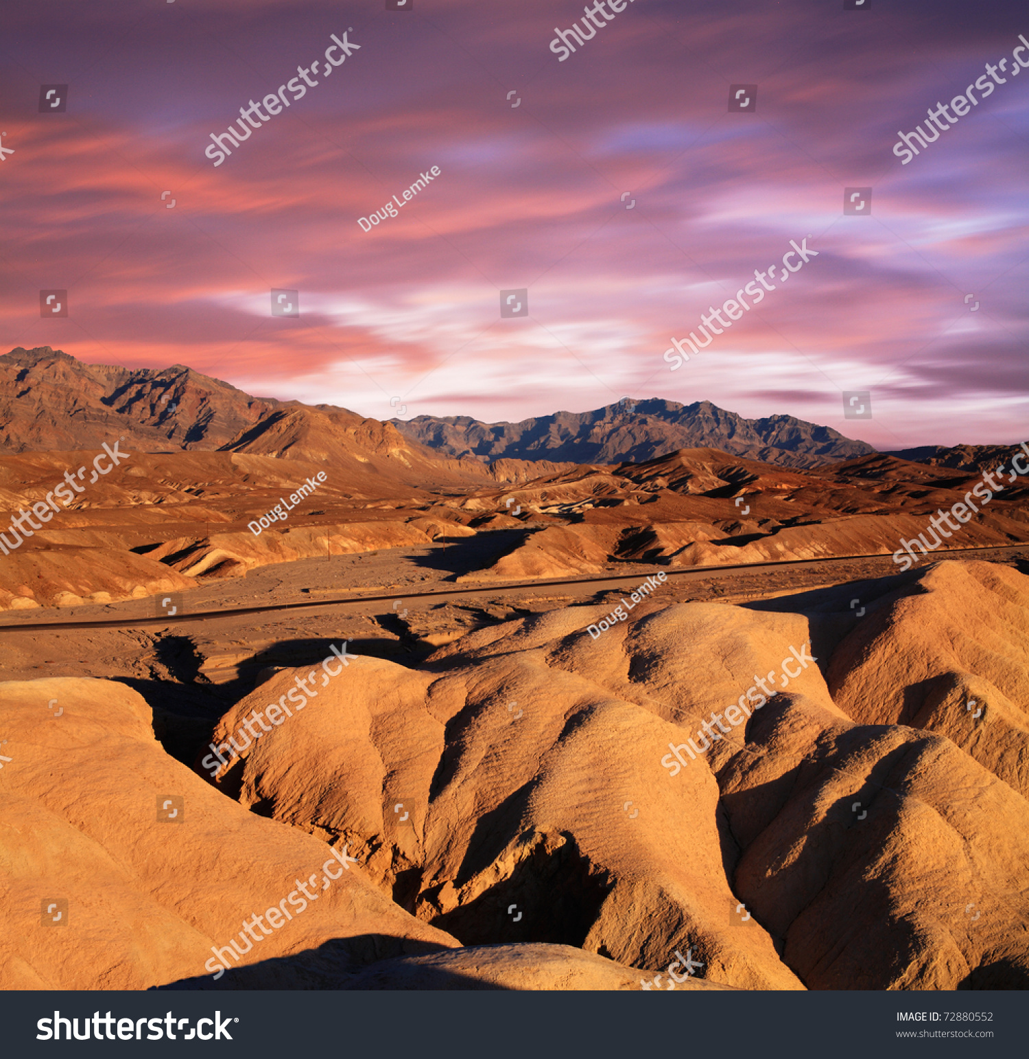 A Desert Highway Traversing The Bizarre Mars-Like Landscape Of Heavily ...