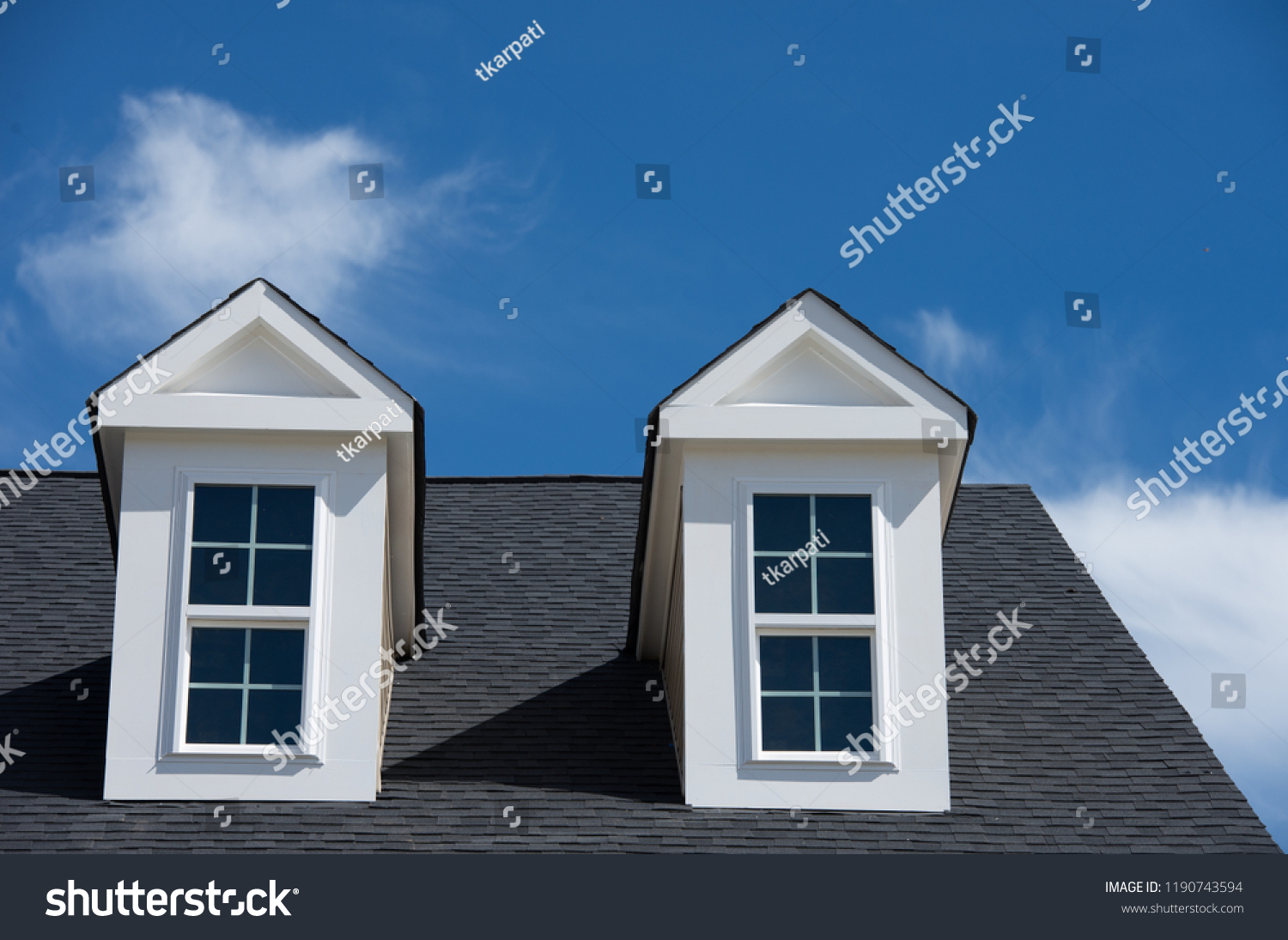 Dormer Window Gable Roof Blue Cloudy Stock Photo Edit Now 1190743594