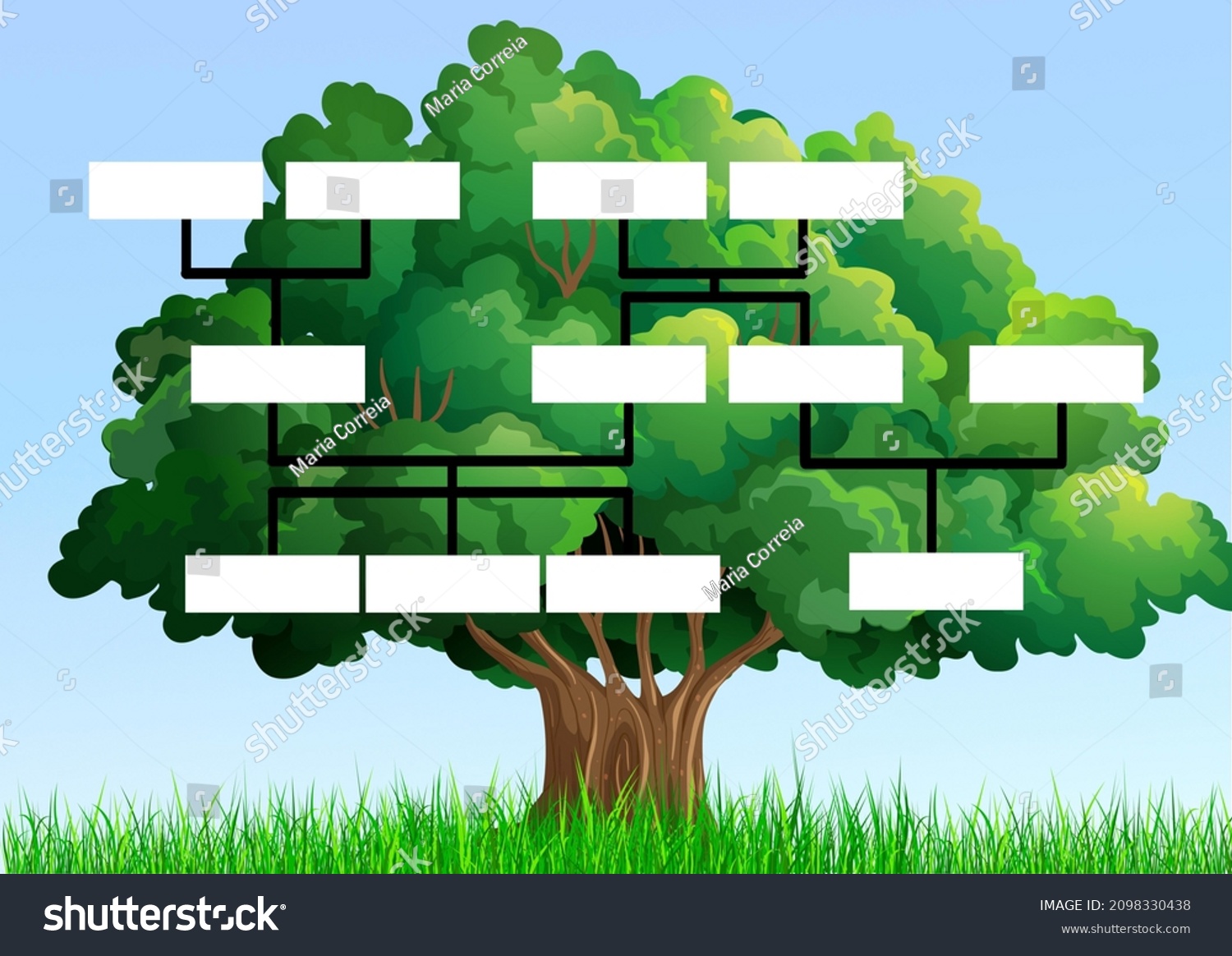 Family Tree Illustration Complete Stock Illustration 2098330438 