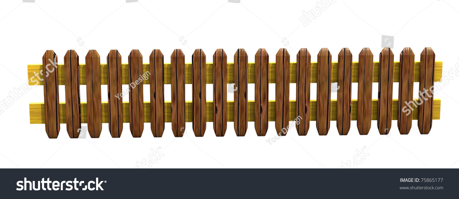 A Fence On White Stock Photo 75865177 : Shutterstock