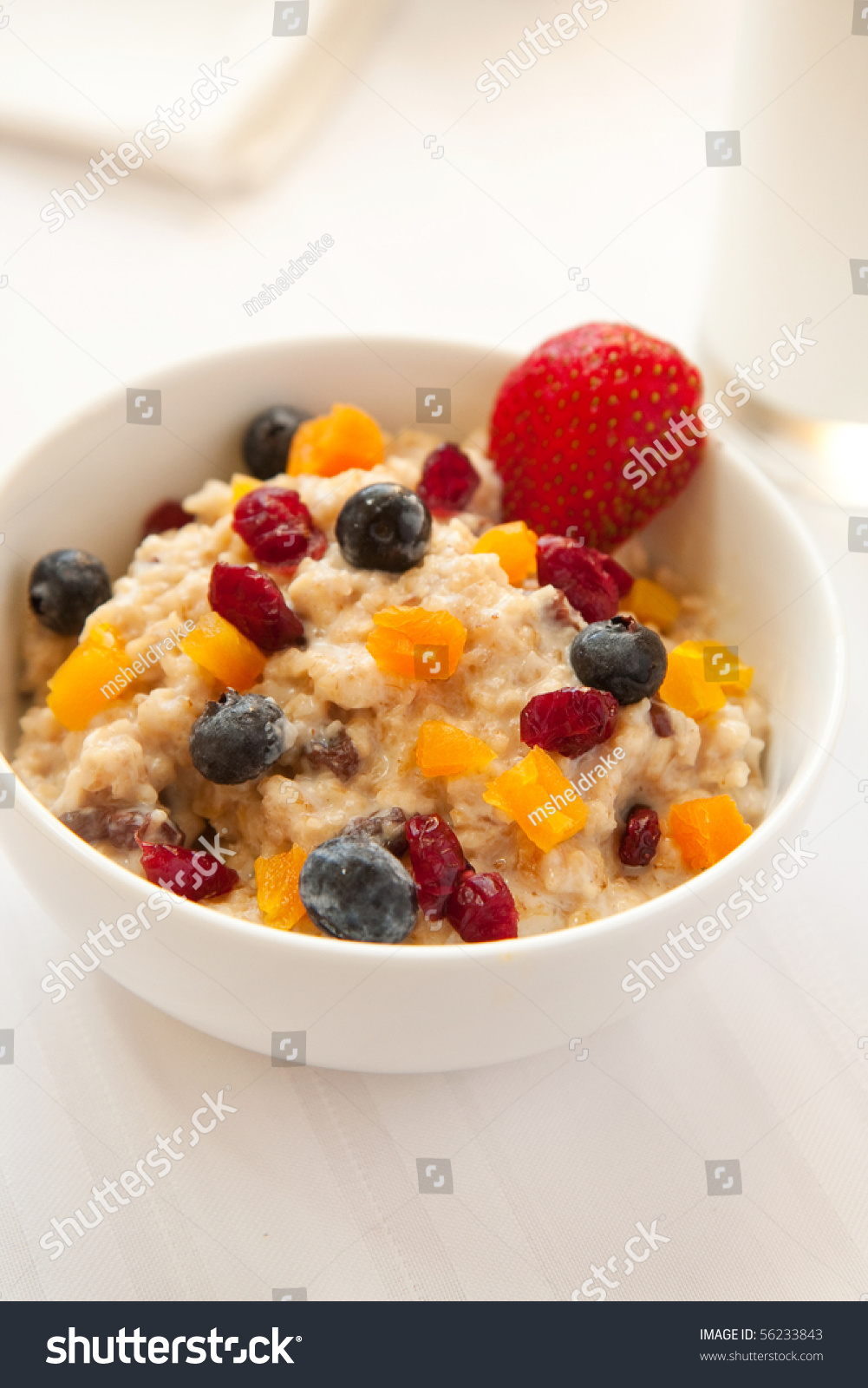 A Fiber Rich Rich Breakfast Complete With Fresh And Dried Fruits Stock ...