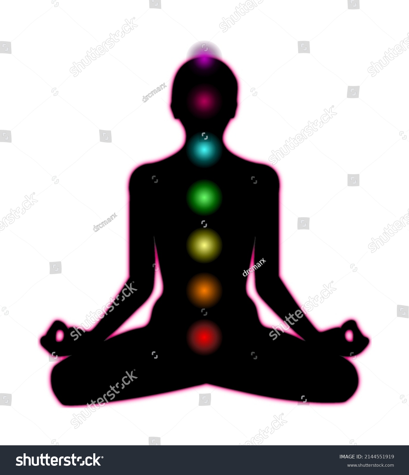 Flat Illustration Person Lotus Position Silhouette Stock Illustration 