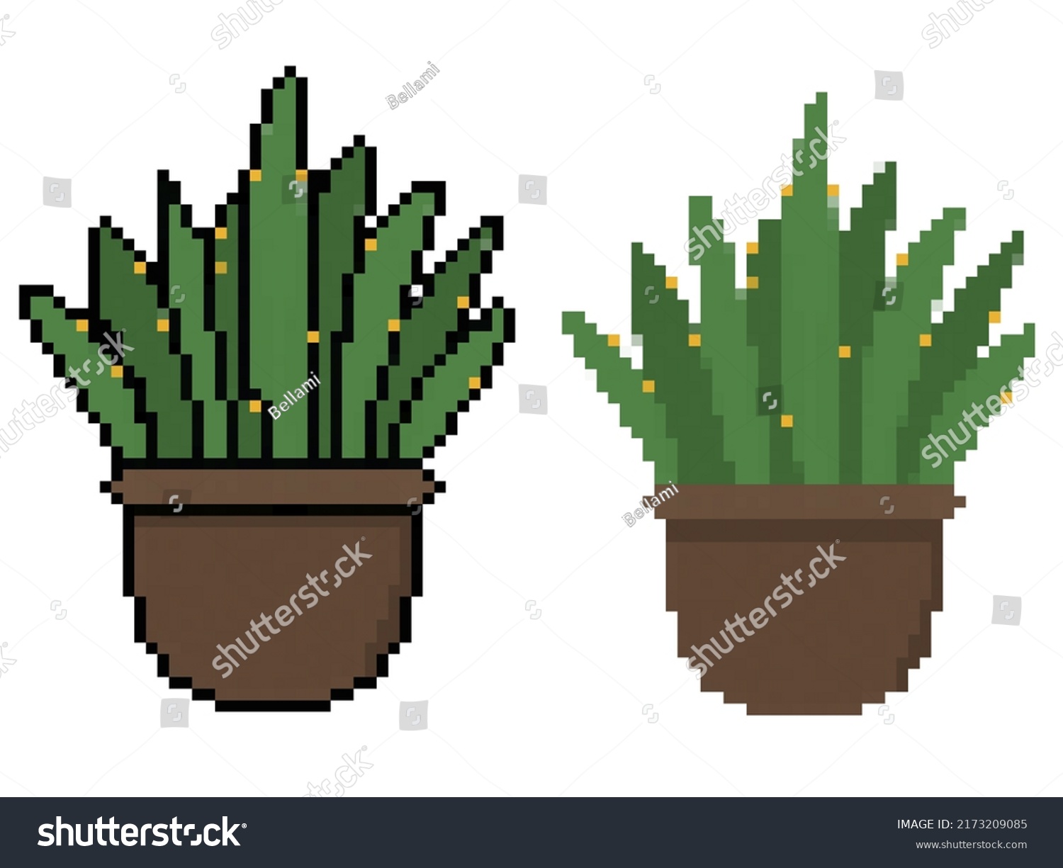 Flower Pot Pixel Art Plants Homemade Stock Illustration 2173209085 ...