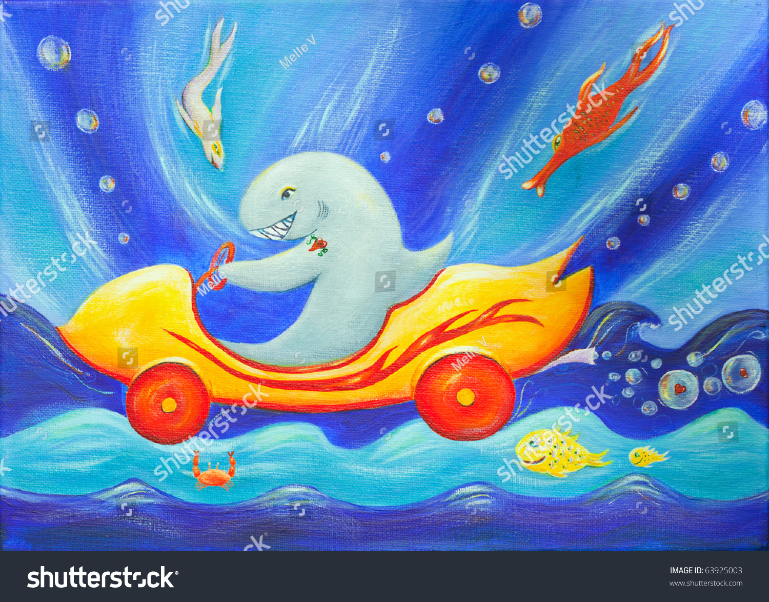 shark driving car