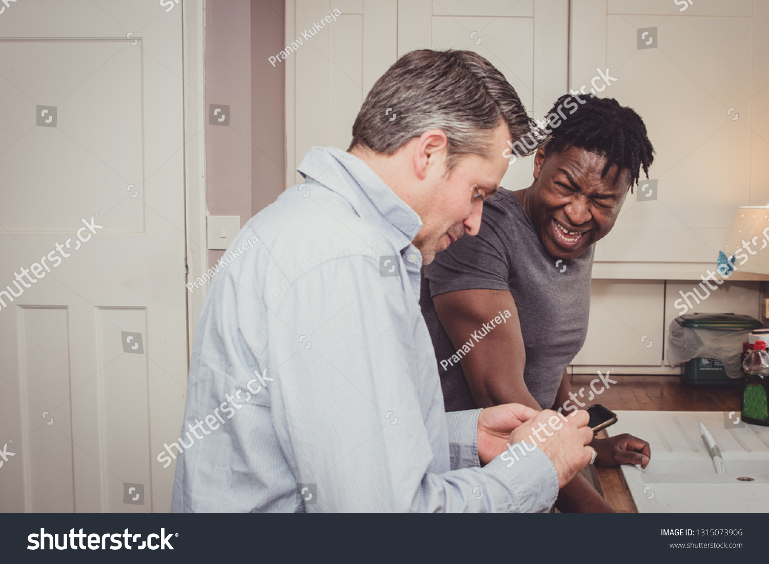 Gay Couple Sharing Stories Their Day Stock Photo Edit Now