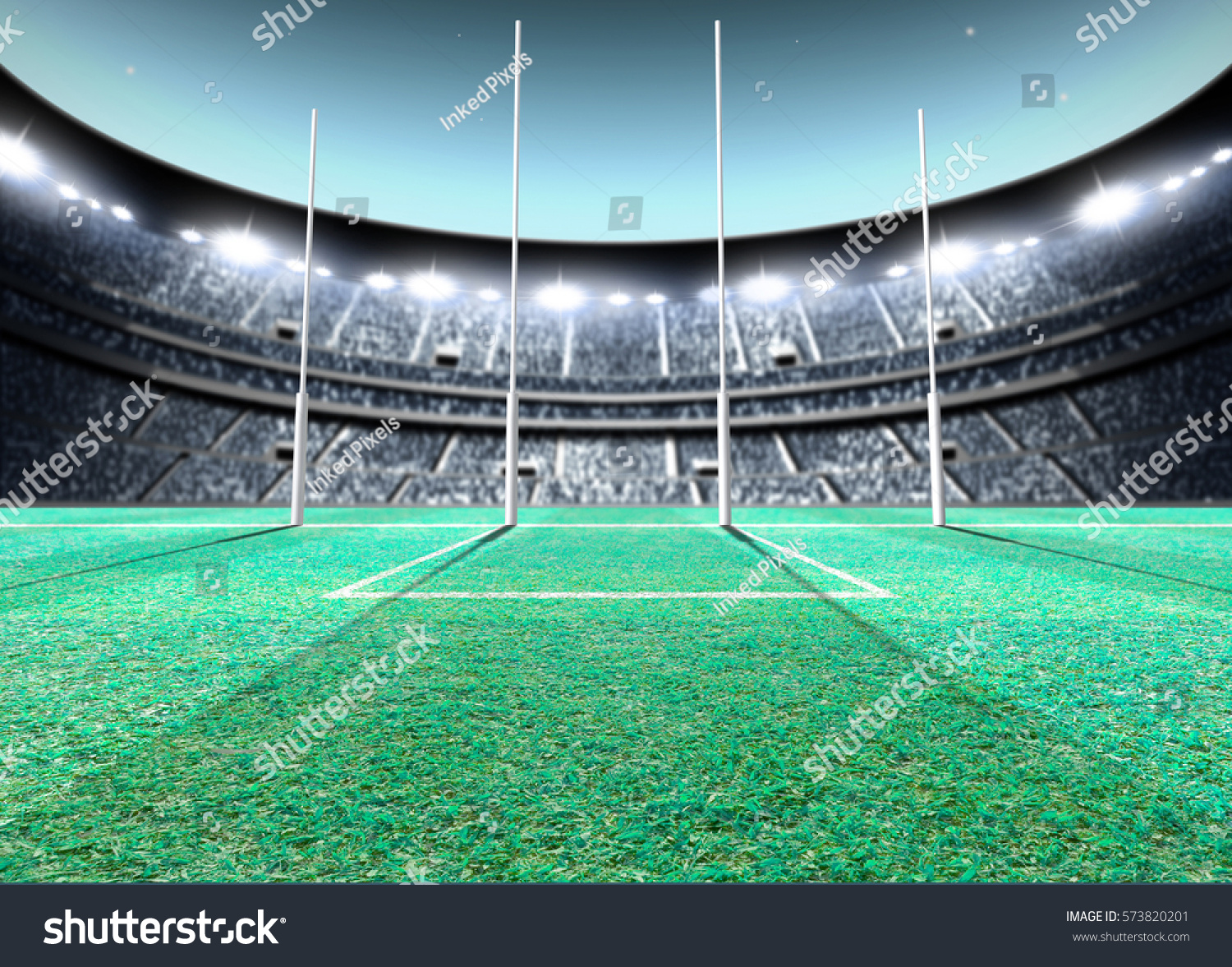 Generic Seated Aussie Rules Stadium Showing Stock Illustration ...