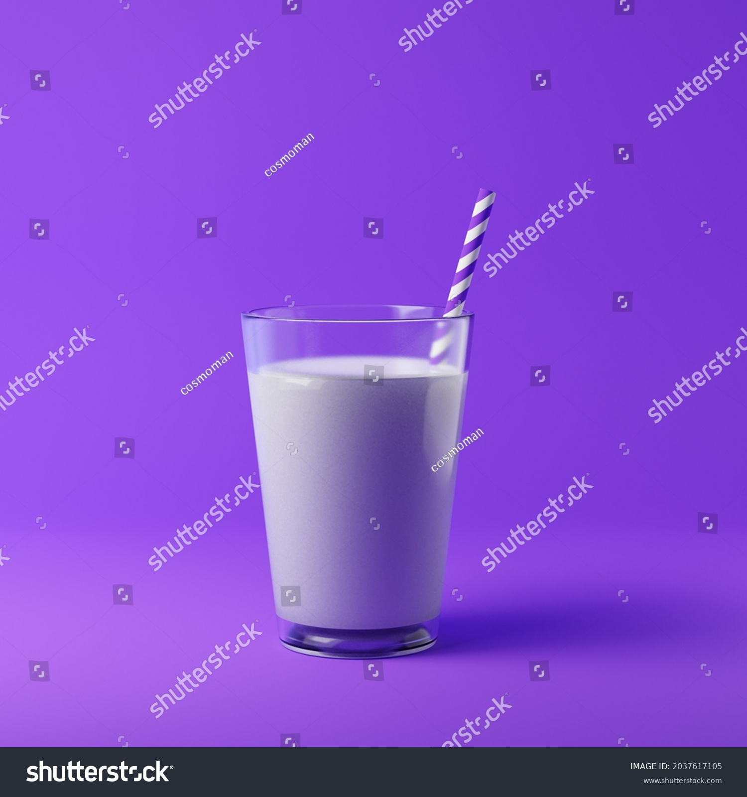 Glass Milk Striped Straw Isolated Over Stock Illustration 2037617105 Shutterstock 6970