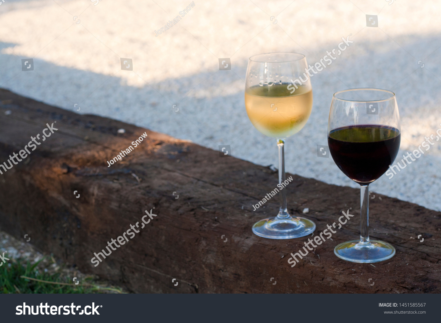 Glass Red Wine White Wine Sit Stock Photo Edit Now 1451585567